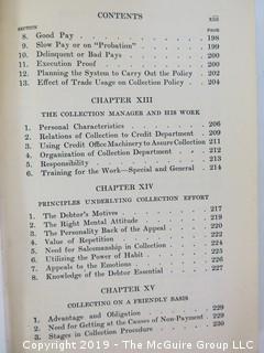 Academic Book Title: "Modern Business; Credit and Collections by Beebe, Morton and Gotlieb; Vol. 20; 1924; Alexander Hamilton Institute 