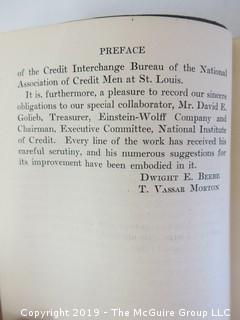 Academic Book Title: "Modern Business; Credit and Collections by Beebe, Morton and Gotlieb; Vol. 20; 1924; Alexander Hamilton Institute 