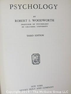 Academic Book Title: "Psychology" by Woodworth; 1937; Third Edition; pub by Henry Holt and Co.  