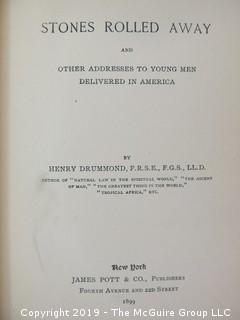 Book Title:"Stones Rolled Away" by Henry Drummond; 1899; James Pott and Co.  