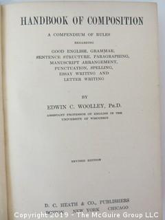 Academic Book Title: "Handbook of Composition" by Edwin C. Wooley; 1920; D.C. Heath and Co.