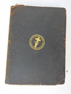 Religous Book: "A Complete Concordance to Science and Health with Key to the Scriptures" by Mary Baker Eddy; 1933; President of the Massachusetts Metaphysical College, Boston    About the author: Mary Baker Eddy (1821-1910) was an influential American author, teacher, and religious leader, noted for her groundbreaking ideas about spirituality and health, which she named Christian Science. She articulated those ideas in her major work, Science and Health with Key to the Scriptures, first published in 1875. Four years later she founded the Church of Christ, Scientist, which today has branch churches and societies around the world. In 1908 she launched The Christian Science Monitor, a leading international newspaper, the recipient, to date, of seven Pulitzer Prizes.  