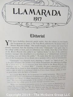 Book Title: "The Llamarada-The Yearbook of the Junior Class; Mt. Holyoke"; 1917