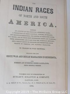 Book Title: "Indian Races of North and South America" by Charles de Wolf Brownell; 1864