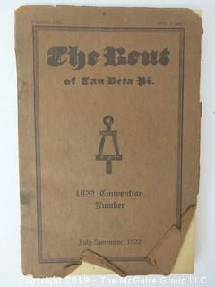 Book Title: "The Bent of Tau Beta Pi"; 1922