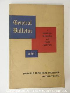 Academic Book Title: "General Bulletin - Danville Technical Institute"; Danville, VA