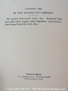 Book Title: "The Choir Invisible" by James Lane Allen; 1898, The MacMillan Co.