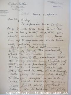 Old Paper: Collection of 1902 letters sent by Mr. Lorenzo Semple, Esq. (Member of the NY Law Firm Coudert Bros.) to his wife, from Switzerland and France  