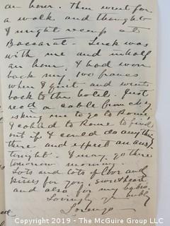 Old Paper: Collection of 1902 letters sent by Mr. Lorenzo Semple, Esq. (Member of the NY Law Firm Coudert Bros.) to his wife, from Switzerland and France  