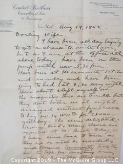 Old Paper: Collection of 1902 letters sent by Mr. Lorenzo Semple, Esq. (Member of the NY Law Firm Coudert Bros.) to his wife, from Switzerland and France  