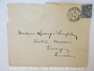 Old Paper: Collection of 1902 letters sent by Mr. Lorenzo Semple, Esq. (Member of the NY Law Firm Coudert Bros.) to his wife, from Switzerland and France  