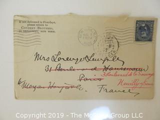 Old Paper: Collection of 1902 letters sent by Mr. Lorenzo Semple, Esq. (Member of the NY Law Firm Coudert Bros.) to his wife, from Switzerland and France  