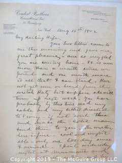 Old Paper: Collection of 1902 letters sent by Mr. Lorenzo Semple, Esq. (Member of the NY Law Firm Coudert Bros.) to his wife, from Switzerland and France  