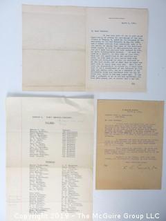 Old Paper: Confederate Memorabilia re Richmond Home Guard Boys-Company G; including letters to Col. McAnerney Note: Col. McAnerney obit of March 23, 1928 in the NY Times begins: "railroad organizer, former President of the Seventh National Bank and "Savior of Richmond" died at 89.  Services will be held at St. Patrick's Cathedral, Fifth Ave., of which he was formerly trustee and Treasurer.  Born in Providence. R.I., he went to New Orleans when he was 12 and learned the iron trade.  When The Civil War began, he received a commission in the Confederate Army and advanced rapidly, and at the close of the War, when he was 25, was Colonel of Company G, Defenders of Richmond. There was a monument erected in his honor in Richmond during his lifetime.