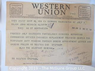 Old Paper: Collection including US military memorabilia of WW II