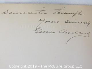 Old Paper:  Nov. 9, 1892 Letter hand written and signed by U.S. President, Grover Cleveland to Col. McAnerney, stationary embossed "12 West Fifty First St"., New York, New York 

Note:  On Nov. 8, 1892, Grover Cleveland became the first and only U.S. President to be re-elected in non-consecutive terms.  This letter was written the day following his election.  Col. McAnerney obit of March 23, 1928 in the NY Times begins: "railroad organizer, former President of the Seventh National Bank and "Savior of Richmond" died at 89.  Services will be held at St. Patrick's Cathedral, Fifth Ave., of which he was formerly trustee and Treasurer.  Born in Providence. R.I., he went to New Orleans when he was 12 and learned the iron trade.  When The Civil War began, he received a commission in the Confederate Army and advanced rapidly, and at the close of the War, when he was 25, was Colonel of Company G, Defenders of Richmond.  