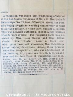 Old Paper: Family Ledger/Scrapbook including newspaper clippings; late 19th c 