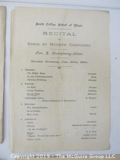 Old Paper: Smith College Ephemera; 1889 and 1891