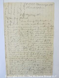 Old Paper: late 19th c letter written from Paris, France and addressed to Miss Hedrick, Philadelphia