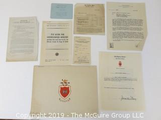 Old Paper: Collection including US military documents of John H. Olcott, including 1945 certificate of completion of the Engineers School at Fort Belvoir, VA 