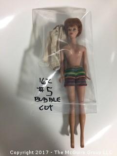 Vintage Skipper and Scooter dolls, clothes and case