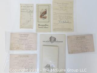 Collection of Ephemera including three (3) certificates to Eleanor A. Hedrick for high standards and conduct for the years 1886, 1887 and 1888; issued by The Cedars, Georgetown Heights