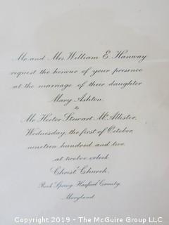 Old Paper: Collection of engraved family invitations from the 1st quarter of the 20th century 