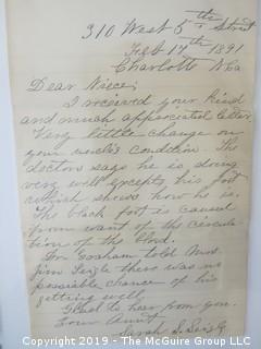 Old Paper: Hand written family letters; 1889 and 1891 