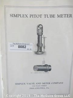 Old Paper: "Simplex Pitot Tube Meter" Catalog, Philadelphia