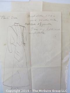 Old Paper: 1889 hand written letter (including fashion sketches) and cover from Northampton, MA to Washington DC 