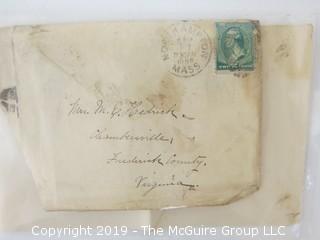 Old Paper: 1889 hand written letter and cover from Northampton, MA to Chambersville, VA 