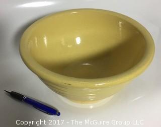 Vintage mustard color mixing bowl; hallmarked on base 