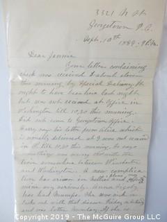 Old Paper: 1889 hand written letter and cover from Washington DC to Chambersville, VA 