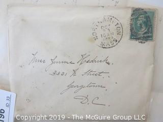 Old Paper: 1889 hand written letter and cover from Northampton, MA to Washington DC