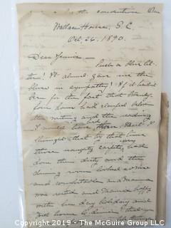 Old Paper: 1890 hand written letter and cover from Northampton to Washington DC 