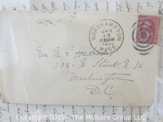 Old Paper: 1890 hand written letter and cover from Northampton to Washington DC