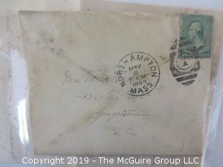 Old Paper: 1889 hand written letters and cover from Smith College, Northampton, MA to Washington DC