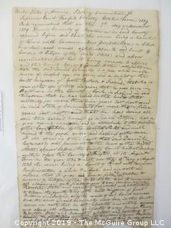 Old Paper: 1839 State of Connecticut Citizenship Paper for Daniel Connelly; 1803-1878; County Cork, Ireland