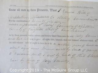 Old Paper: 1851 land records, Fairfield County, CT