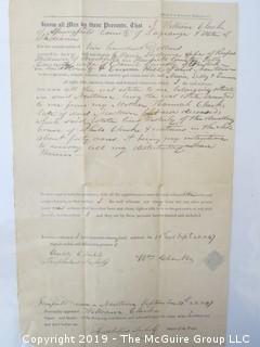 Old Paper: 1847 Land Rights; Newtown, CT