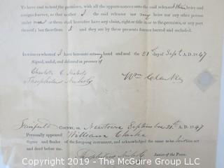 Old Paper: 1847 Land Rights; Newtown, CT