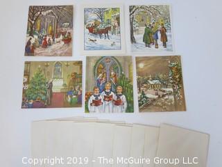 Collection of vintage holiday greeting cards