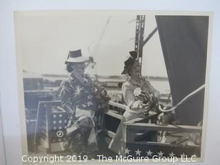 Collection of vintage photos; including ladies Christening SS William Yancey, fleet of US Liberty Ships    