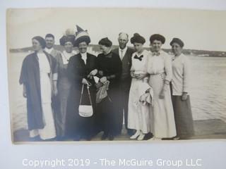 Collection of vintage photos; including ladies Christening SS William Yancey, fleet of US Liberty Ships    