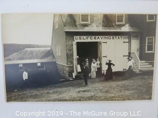 Collection of vintage photos; including ladies Christening SS William Yancey, fleet of US Liberty Ships    