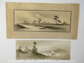 Two (2) Japanese Wood Block Prints; block signed