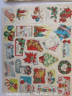 Collection of ephemera including Christmas stickers