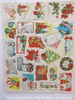 Collection of ephemera including Christmas stickers