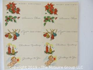 Collection of ephemera including Christmas stickers