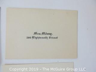 Collection of calling cards as far back as 1873